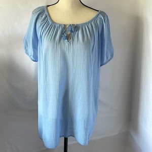 J crew blue blouse size‎ medium thin sheer lightweight material